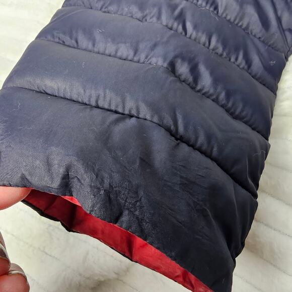 Joules Kids 11-12Y Navy Hooded Puffer Jacket Red Lining Zip Up Coat Lightweight - Picture 6 of 11